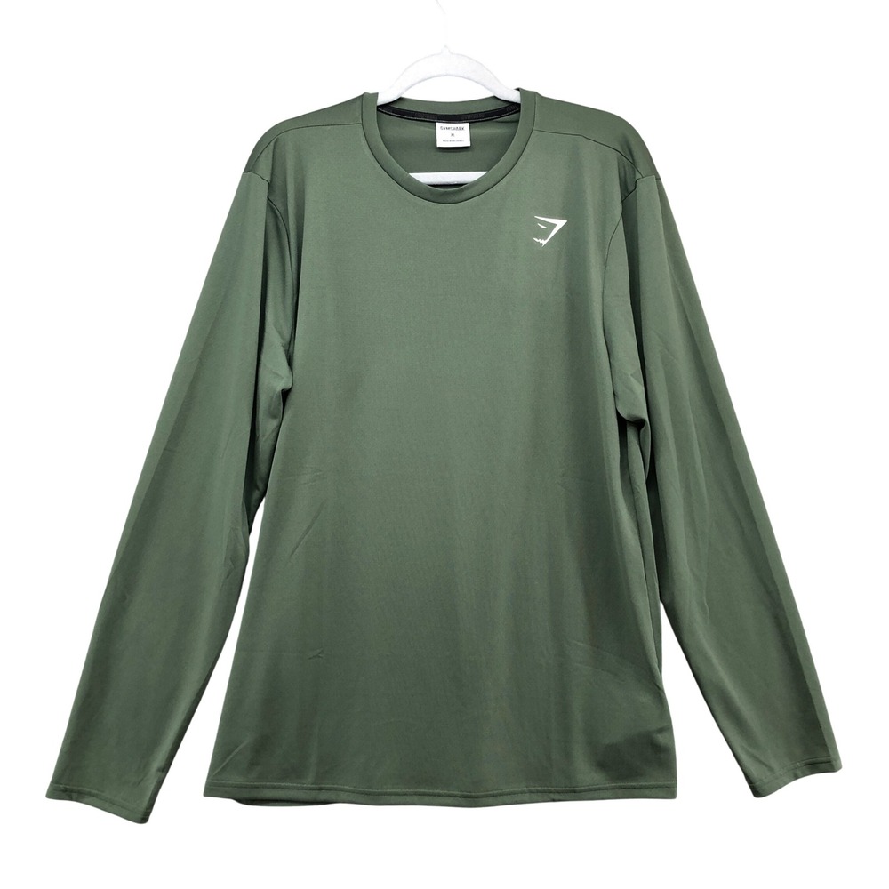 Gymshark Long Sleeve T Shirt Mens XL Green Arrival Activewear Training A1A1T